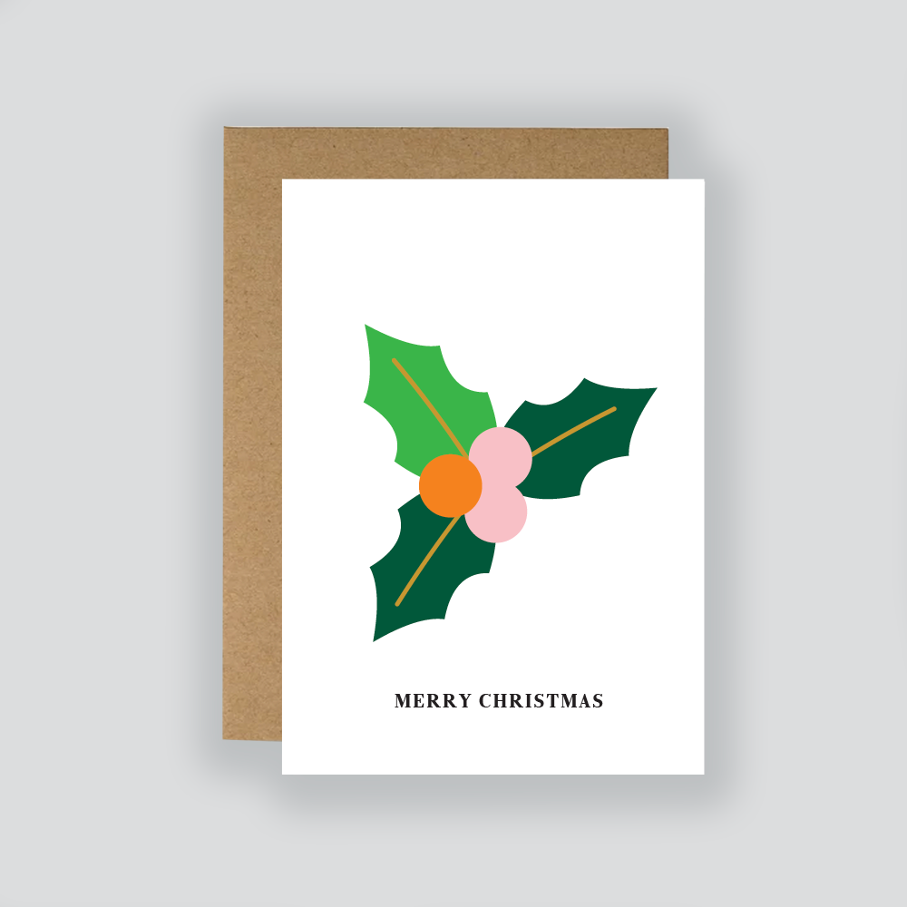 Set Of Colourful Christmas Cards - 5 Pack