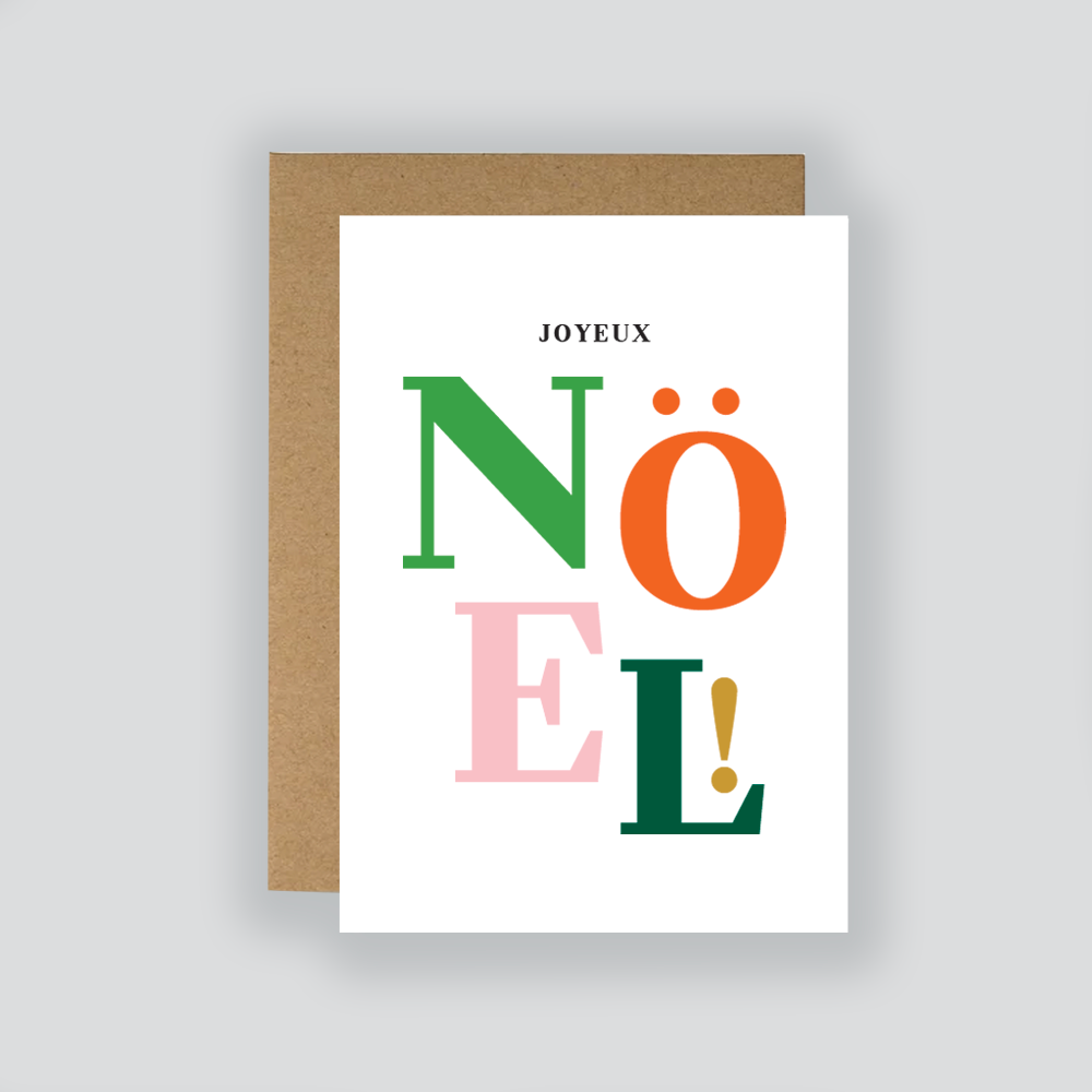 Set Of Colourful Christmas Cards - 5 Pack