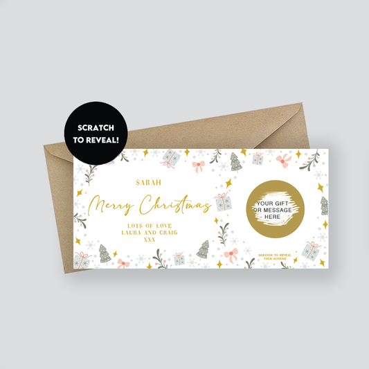 Personalised Christmas Scratch Card For Her: Surprise Gift Reveal