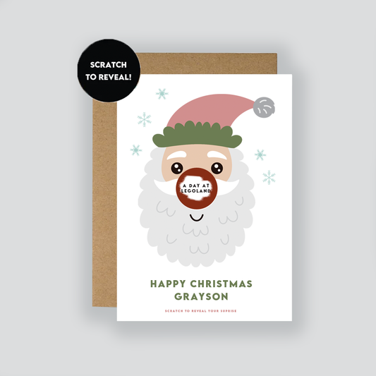 Personalised Santa Scratch-Off Christmas Card / Festive Scratch Card