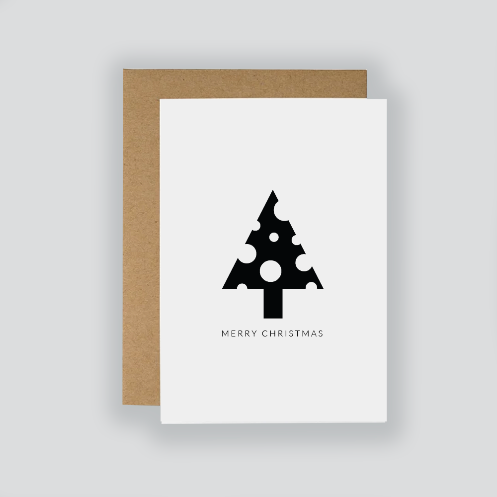 Monochrome Christmas Tree Card