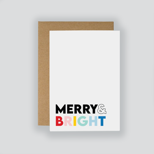 Mono-Colour 'Merry & Bright' Christmas Card Rich text editor