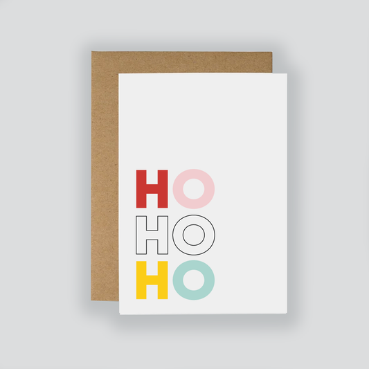Mono-Colour 'HoHoHo' Christmas Card