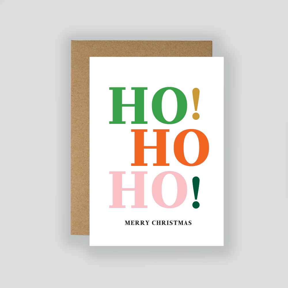 Set Of Colourful Christmas Cards - 5 Pack