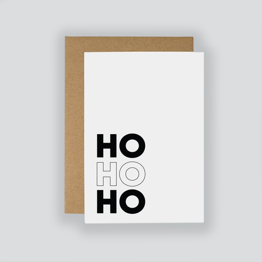 Monochrome 'HoHoHo' Christmas Card