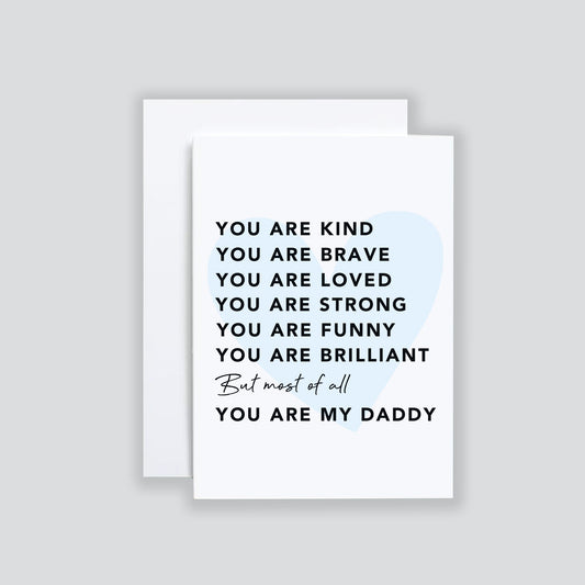 You are....Fathers Day Card, Personalised Fathers Day Card For Dad, Simple Dad Birthday Card, Daddy Thank You Card For Special Dad