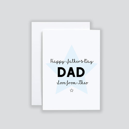 Fathers Day Card, Personalised Fathers Day Card For Dad, Simple Dad Birthday Card, Daddy Thank You Card For Special Dad