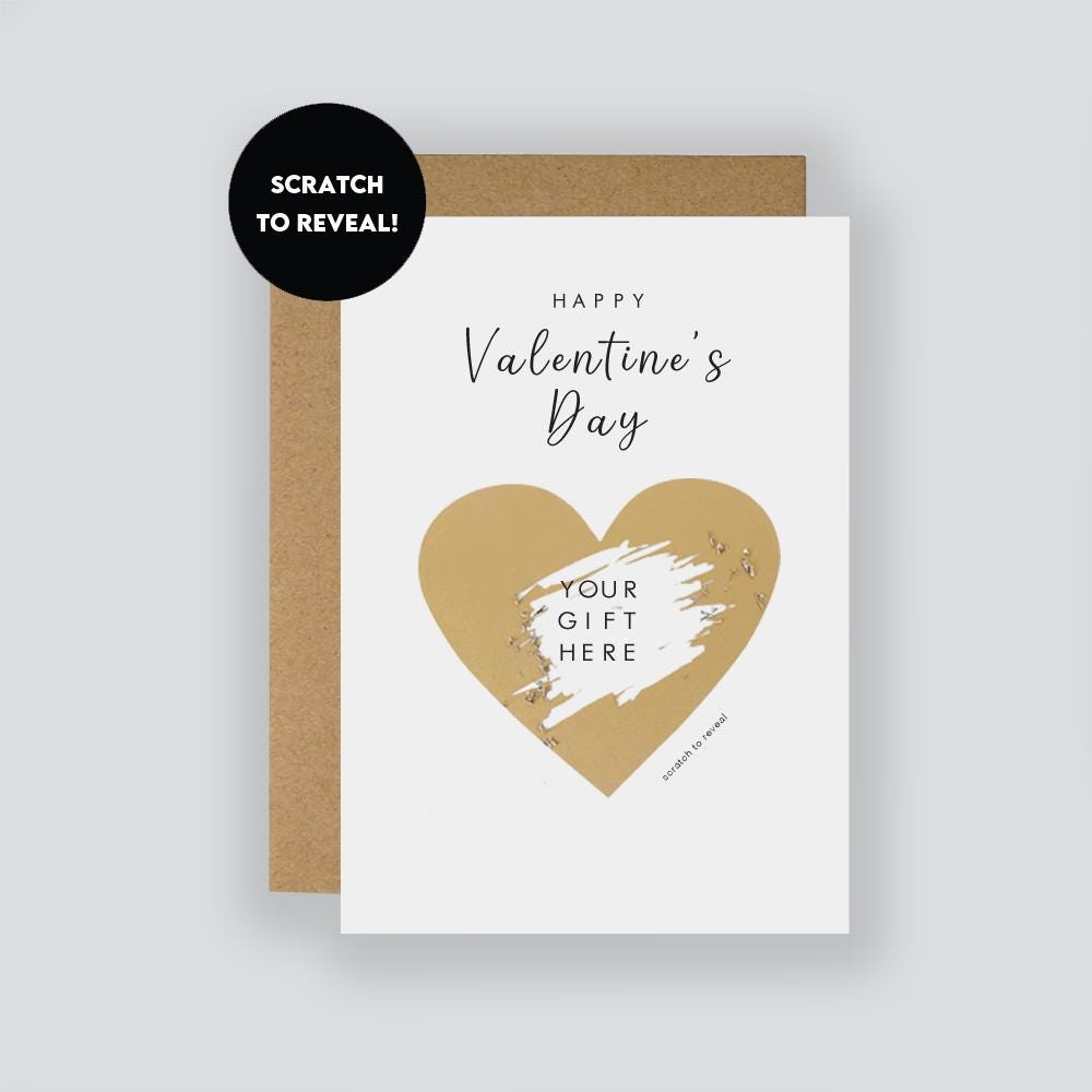 Personalised Valentine's Scratch Card Surprise Gift / Valentine's Day Gift / Surprise Gift / Surprise Scratch Reveal Ticket / Scratch Card