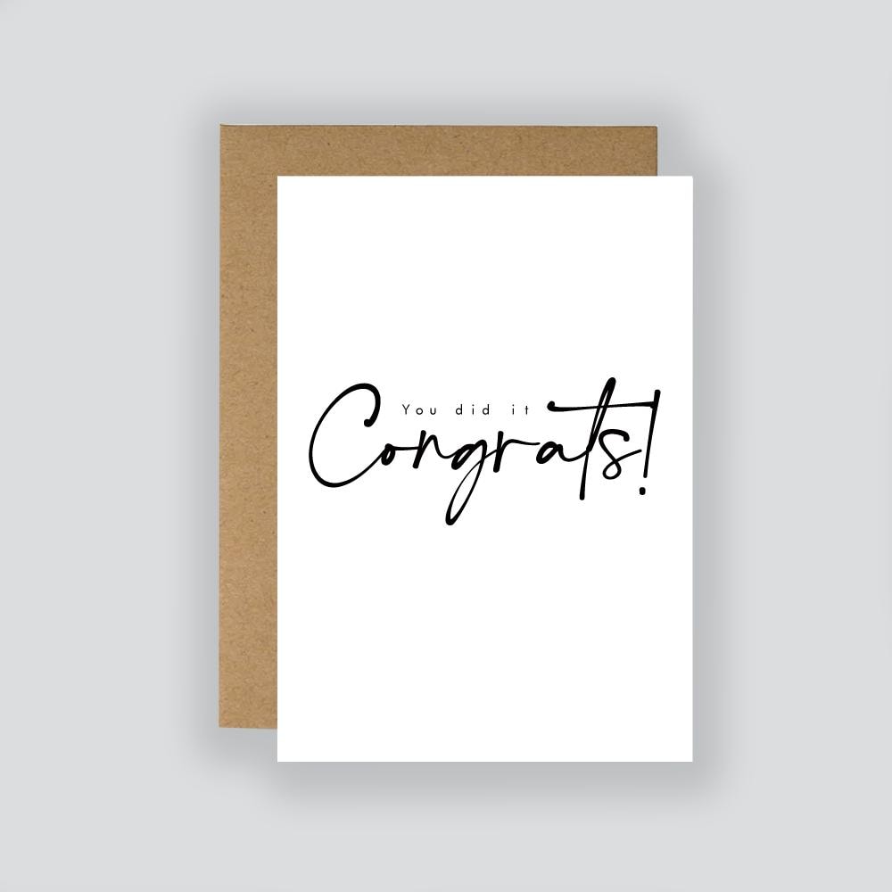 Congrats! Card / Greeting Card / You Did It / Congratulations / Smashed It / Well Done