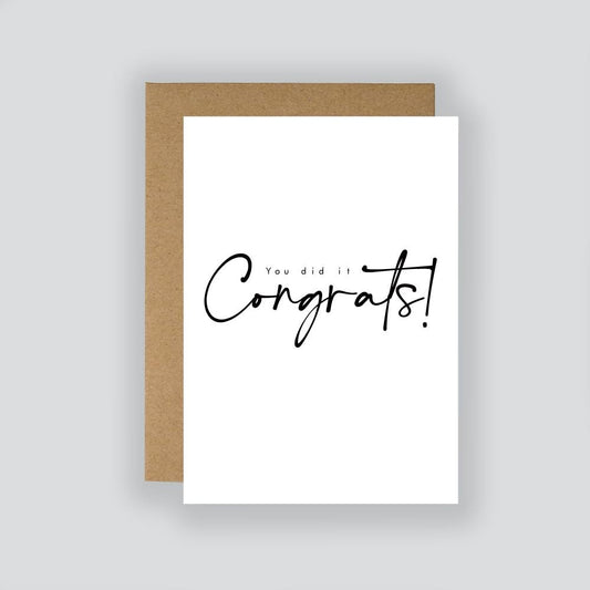 Congrats! Card / Greeting Card / You Did It / Congratulations / Smashed It / Well Done