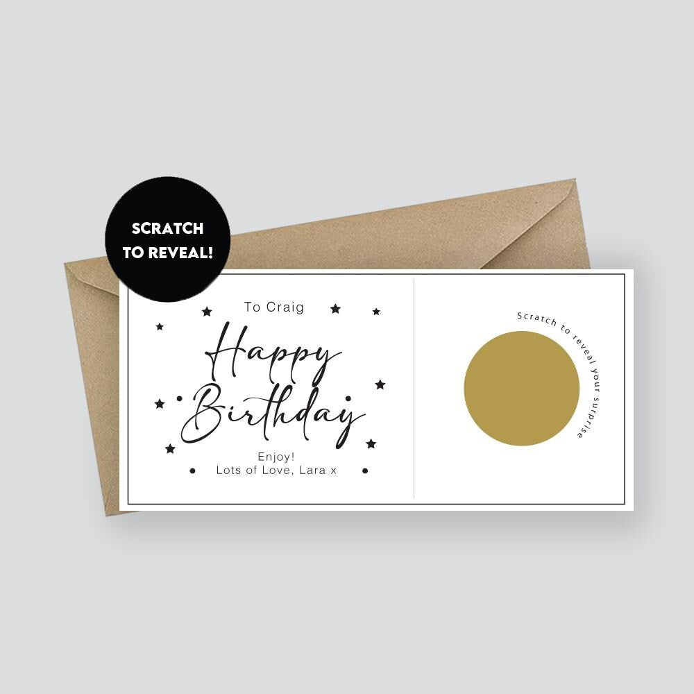 Personalised Birthday Scratch Card: Surprise Reveal Gift