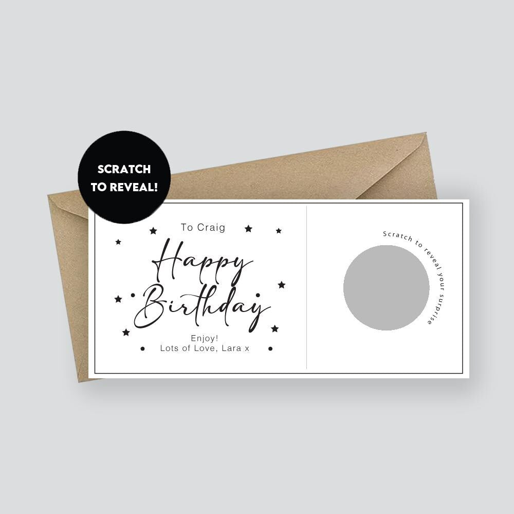 Personalised Birthday Scratch Card: Surprise Reveal Gift