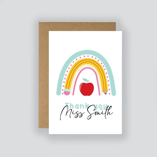 Personalised Teacher Thank You Card: End of Term Gift