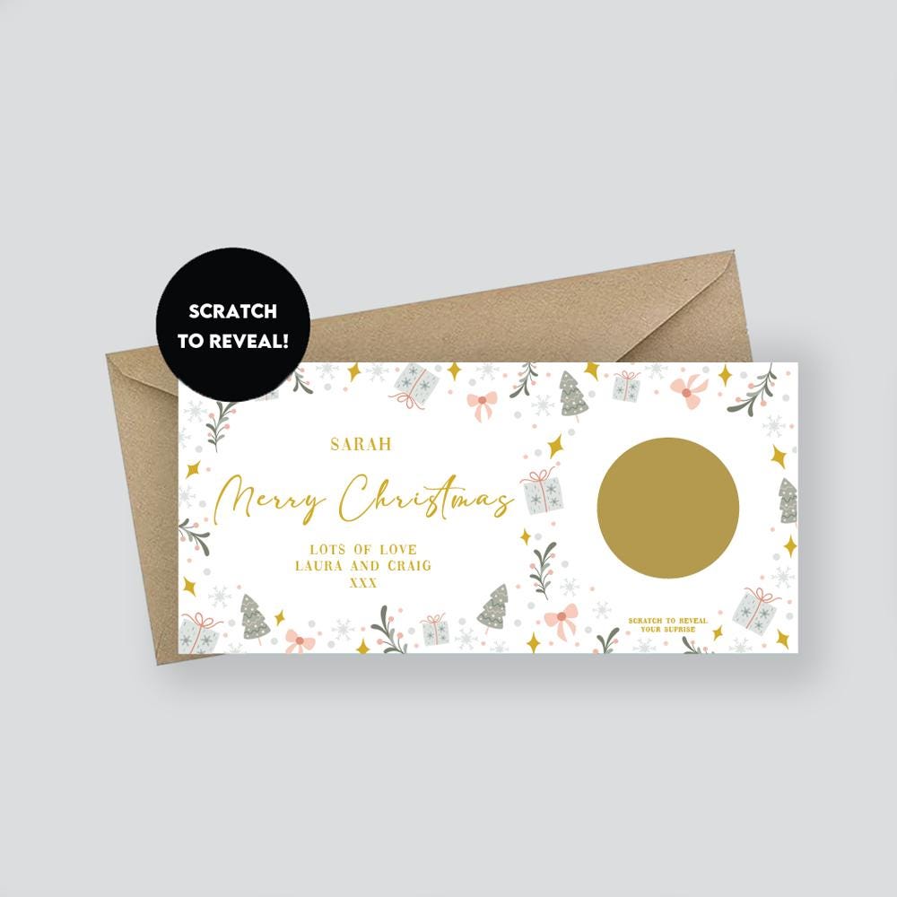 Personalised Christmas Scratch Card: Surprise Gift Reveal