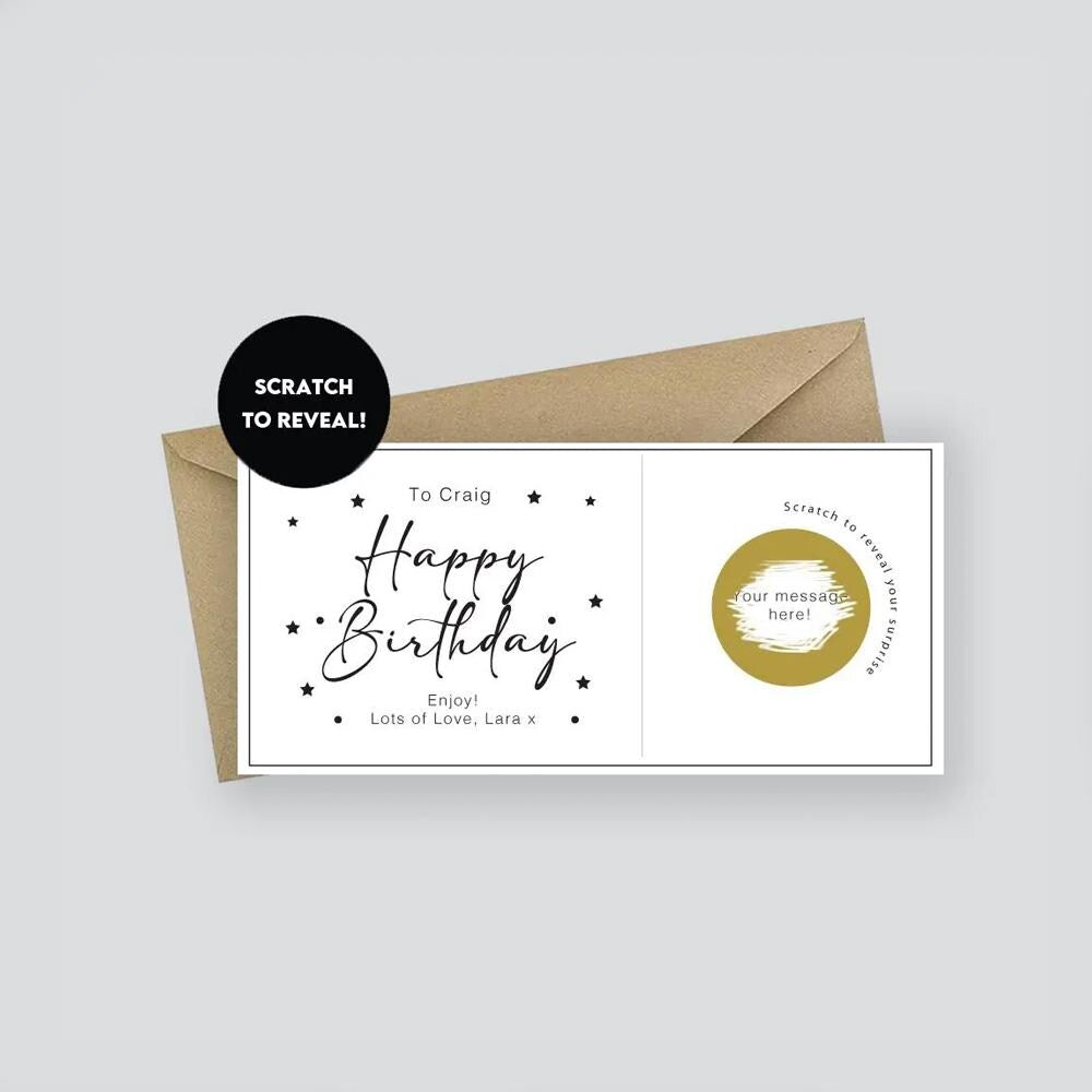 Personalised Birthday Scratch Card: Surprise Reveal Gift