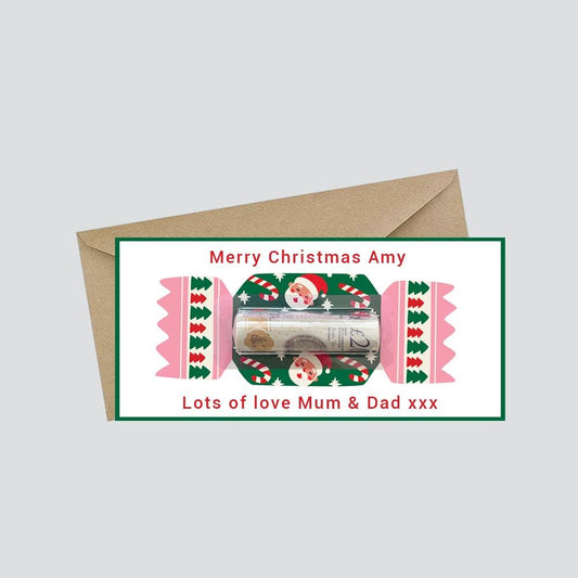 Personalised Christmas Money Card Holder / Fun Santa Cracker Design / Holiday Cash Holder