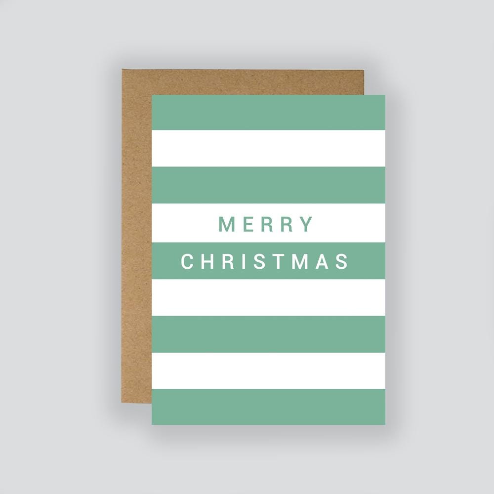 Striped Christmas Card Set: Modern Minimalist Holiday Greetings