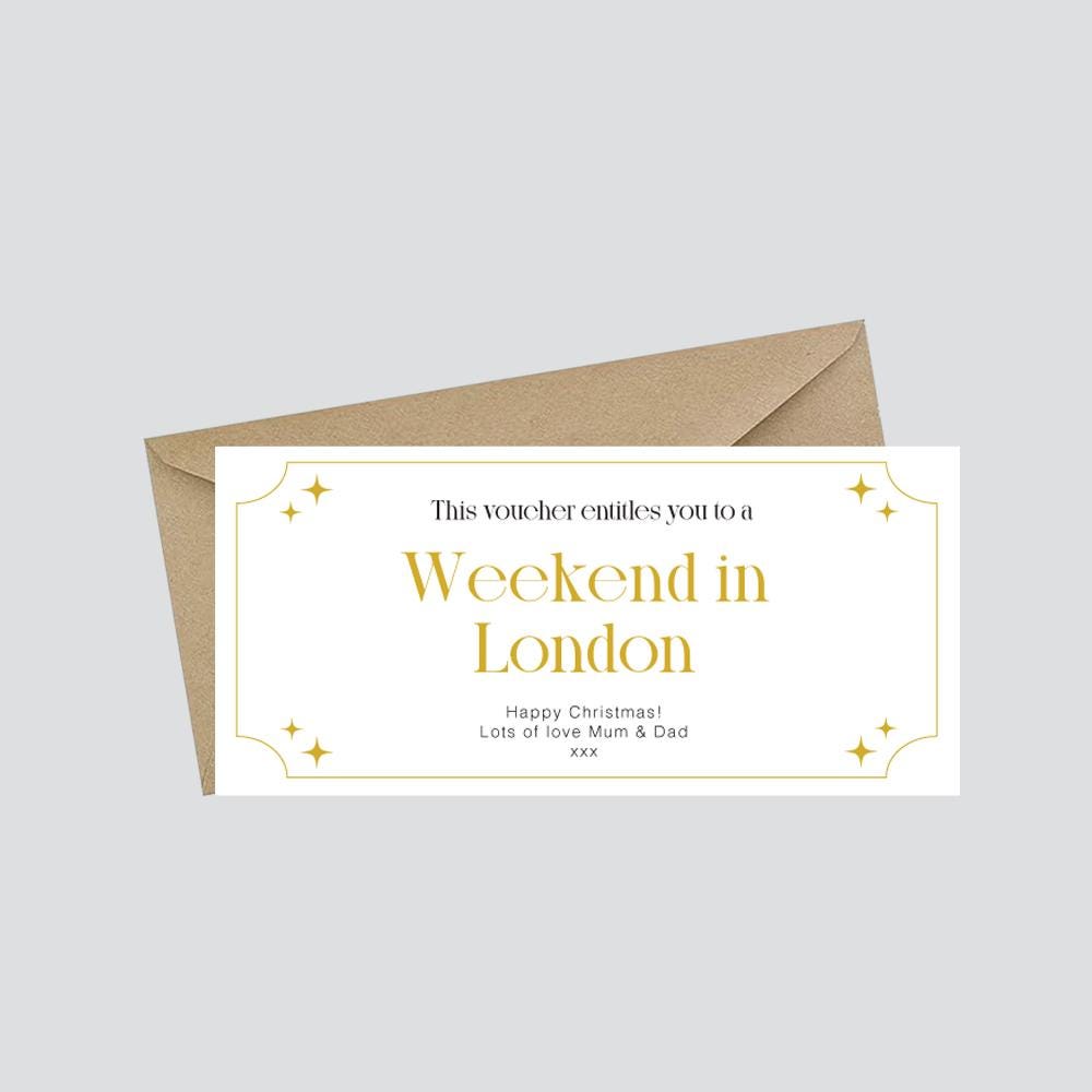 West End Show Gift Voucher, Theatre Ticket Present, Personalised Birthday Gift for Mum