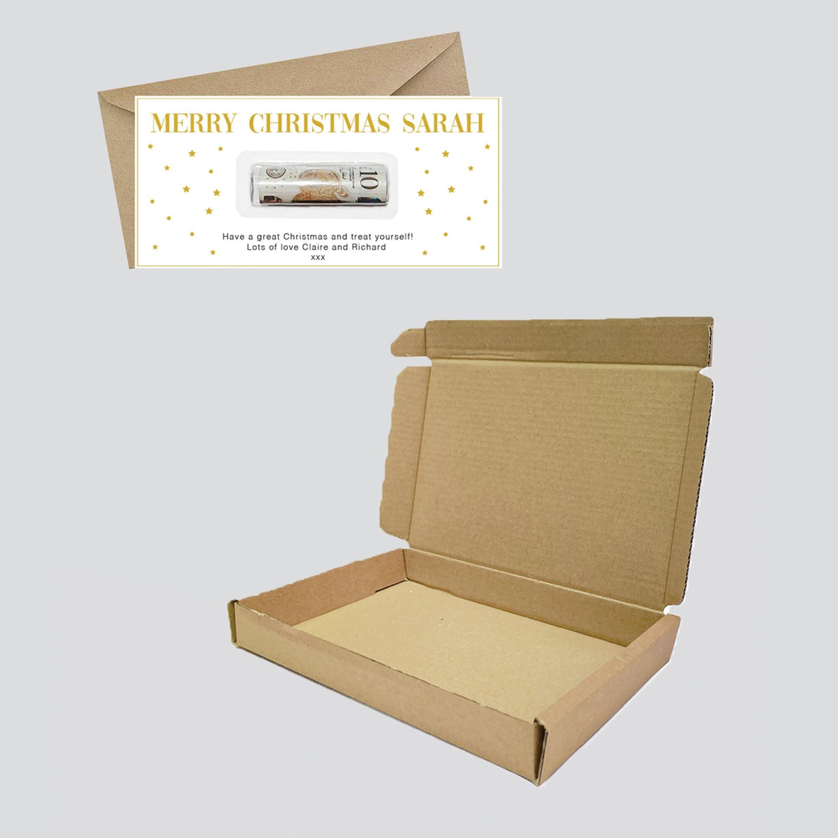 Personalized Christmas Money Wallet: Gold Star Design