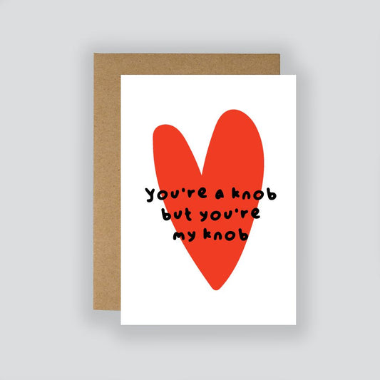 Funny Valentine's Day Card, You're A Knob, Anniversary Card