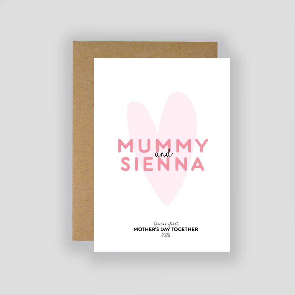 Personalised First Mother's Day Card, Mummy and Baby Name Keepsake 2026