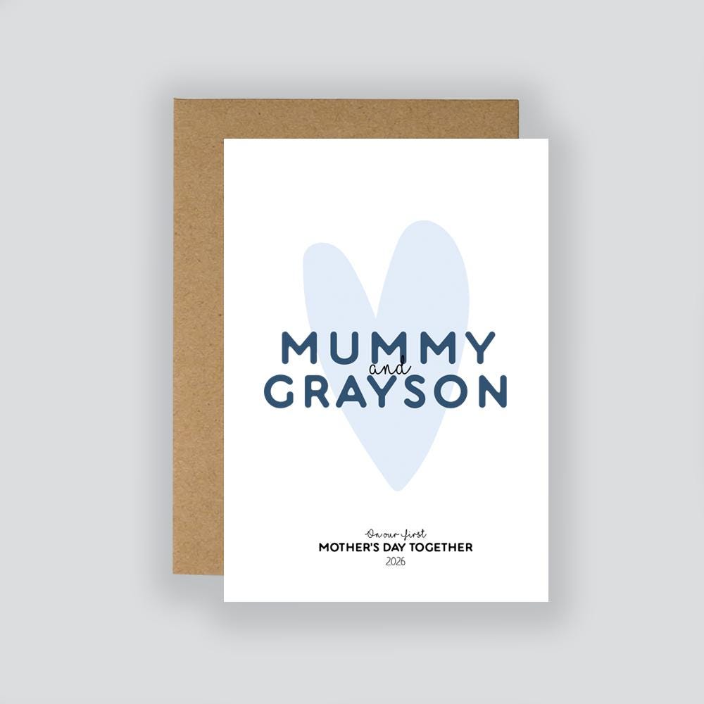 Personalised First Mother's Day Card, Mummy and Baby Name, Our First Together 2026