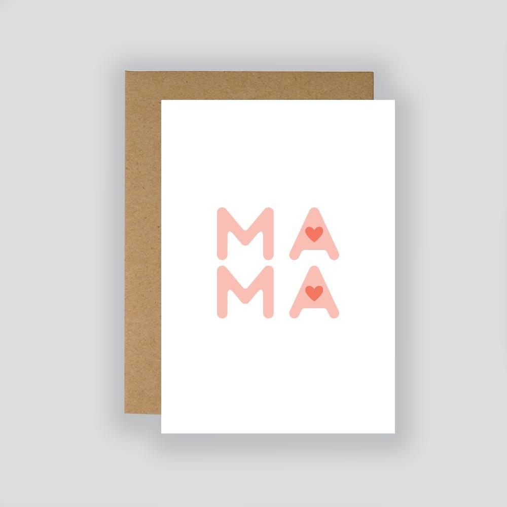 Simple Mama Heart Card / Greeting Card / Anniversary / Love / Just Because / Mother's Day / For Her