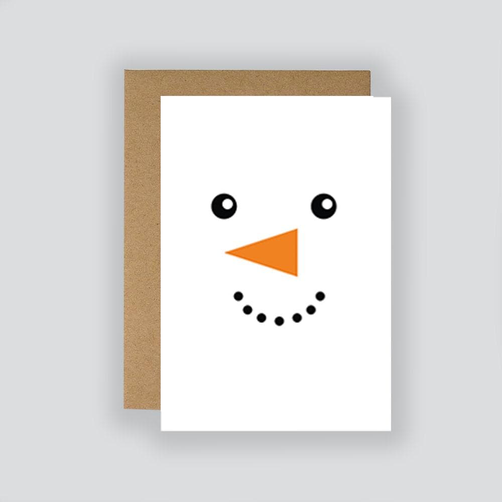 Minimalist Christmas Character Cards: Snowman, Penguin, Santa, Rudolph (Set of 4)