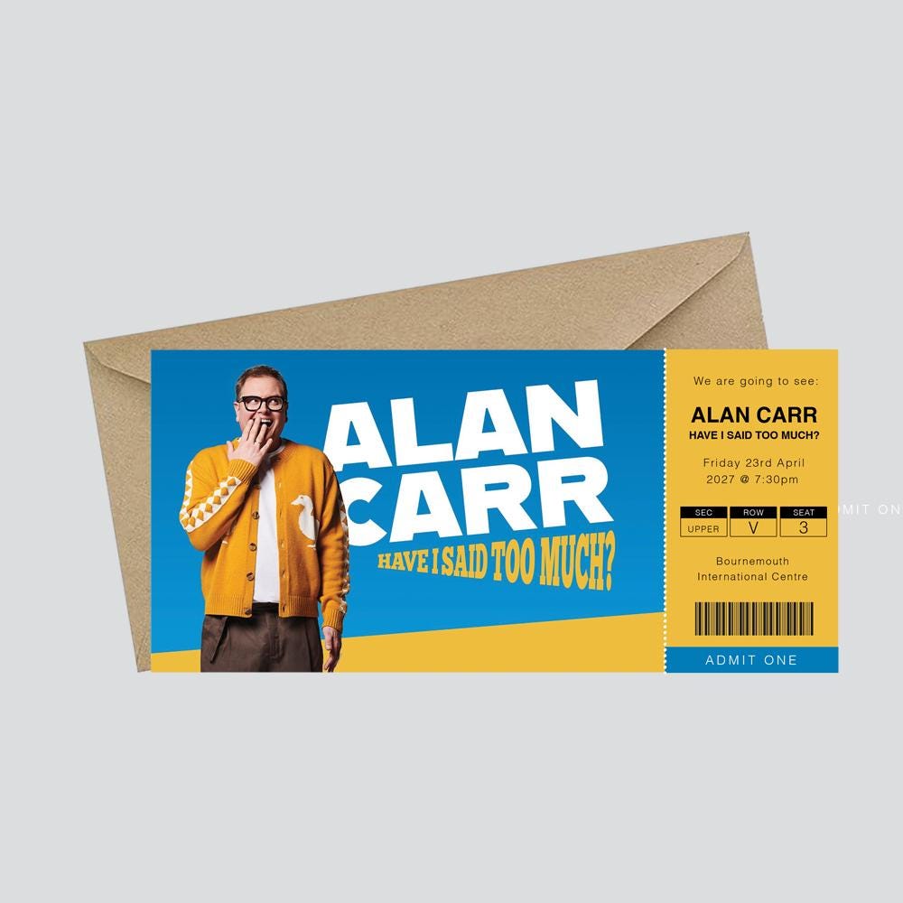 Personalised Concert Ticket Souvenir: Custom Gig Ticket Gift