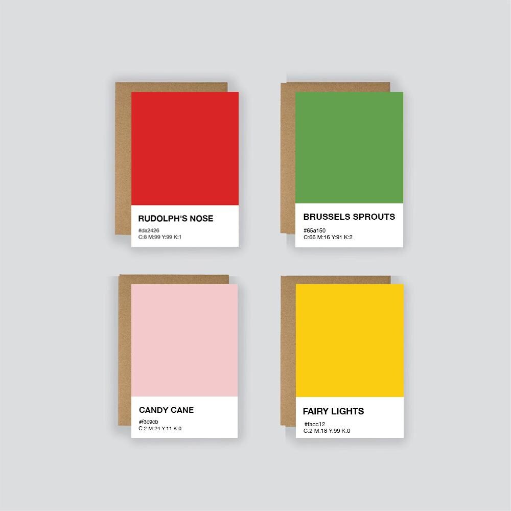 Pantone-Inspired Christmas Cards, Modern Holiday Cards