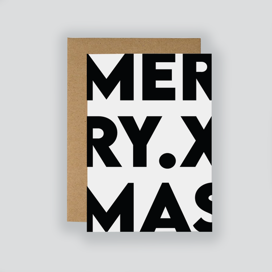 Monochrome 'Merry Xmas' Christmas Card