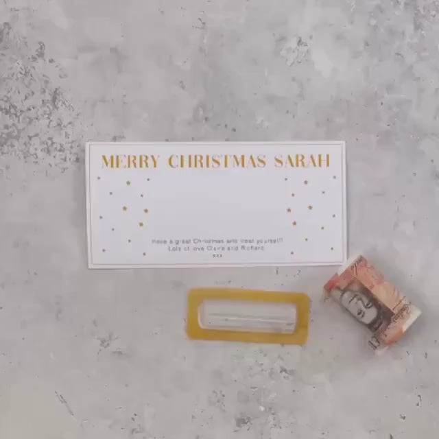 Personalized Christmas Star Money Wallet, Holiday Cash Gift Card Holder