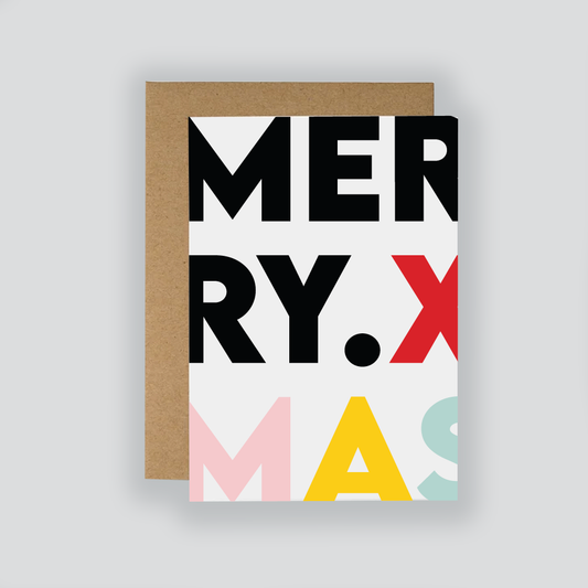 Mono-Colour 'Merry Xmas' Christmas Card
